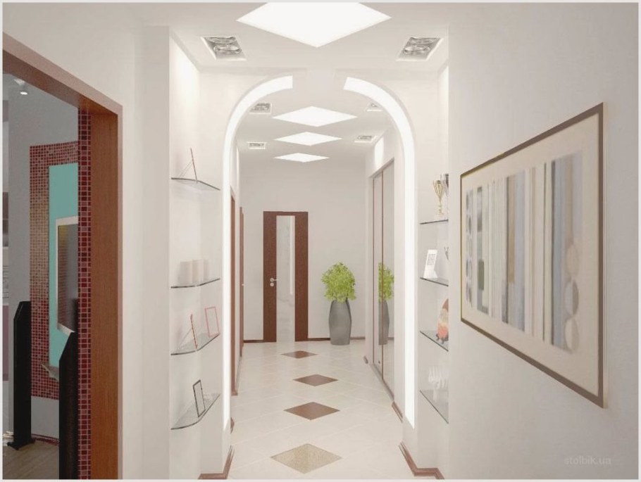 Освещение в узком коридоре