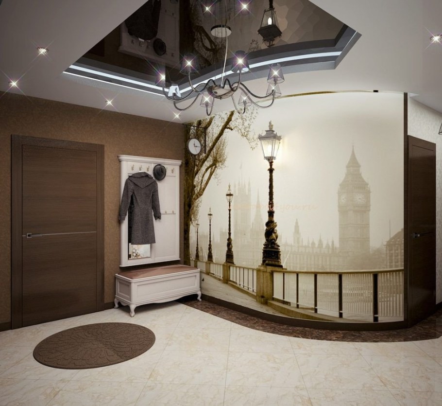 Фреска в прихожей в современном стиле