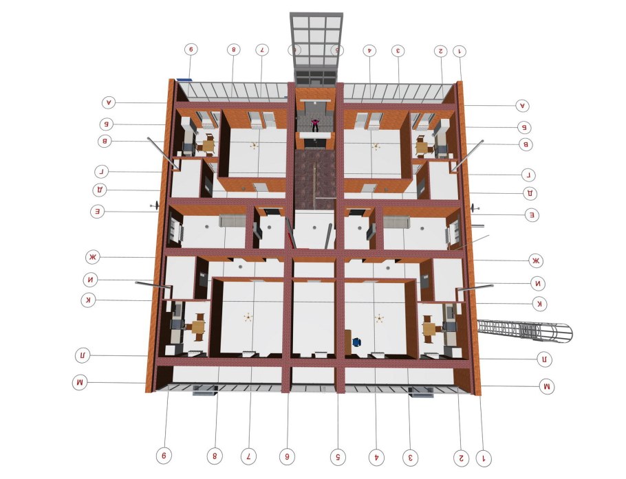 Двухэтажный многоквартирный дом планировка