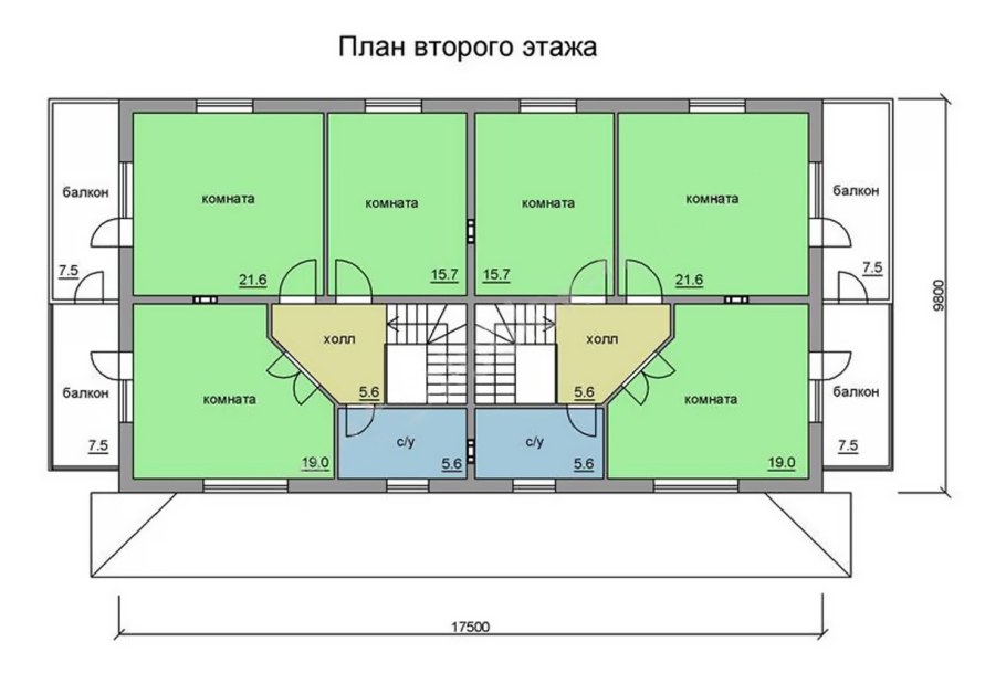 Планировка дома на две семьи