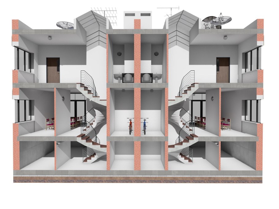 Квартирный дом в разрезе