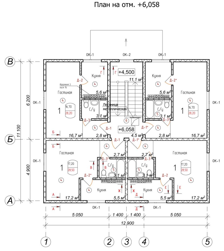 Планировка 3 этажного дома многоквартирного