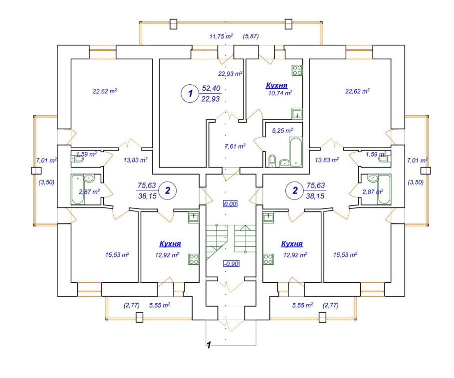 Планировка одноподъездного 9 этажного дома