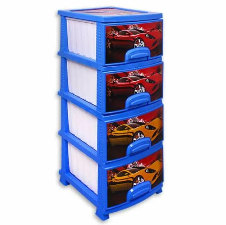 Комод Росспласт Тачки голубой