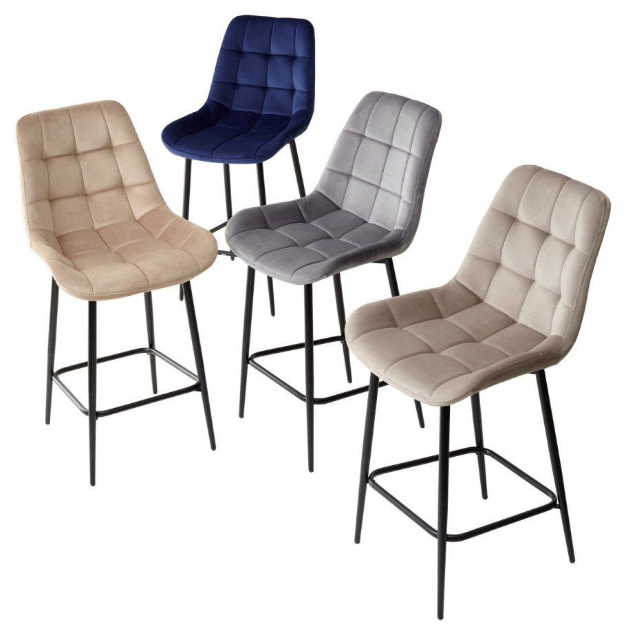 Стул Хофман, цвет h-60 темно-синий, велюр / черный каркас м-City