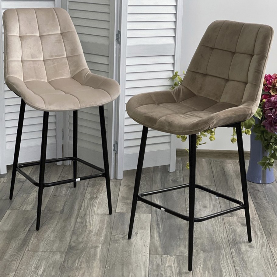 Полубарный стул Хофман, цвет h-14 серый, велюр