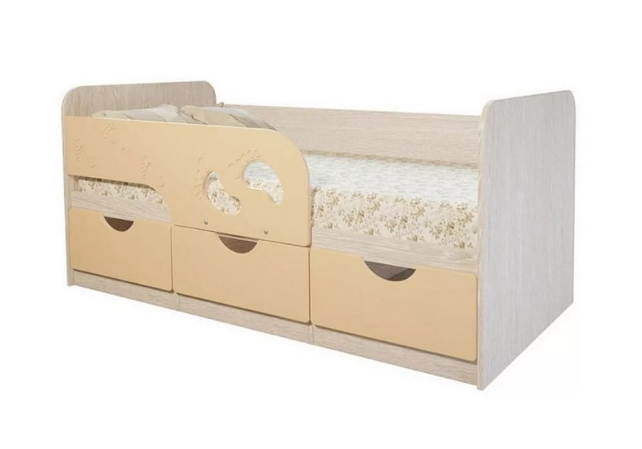 Кровать детская "Минима лего 1,6"дуб Атланта/крем