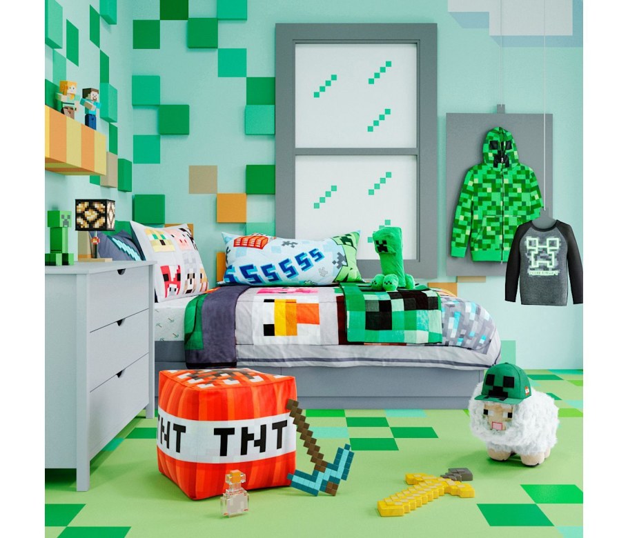 Комната в стиле МАЙНКРАФТА для мальчиков