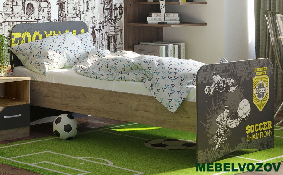 Кровать лего 0.85 (дуб Бунратти/белый)