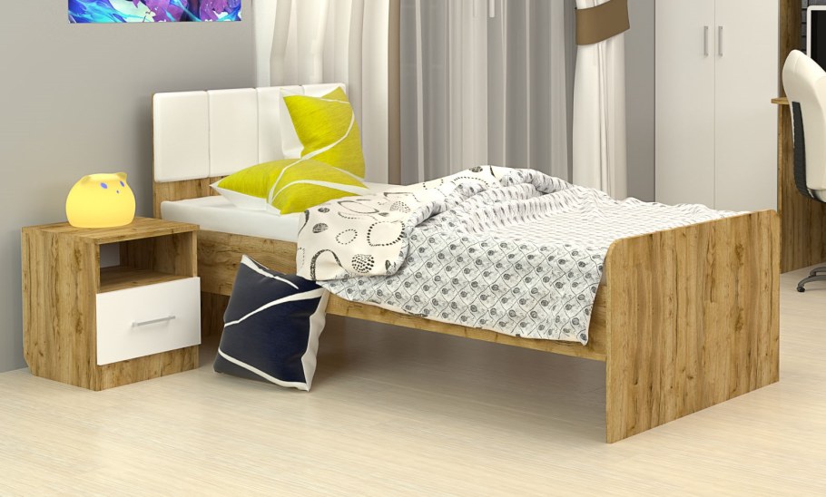 Тумба лего, дуб Бунратти/белый