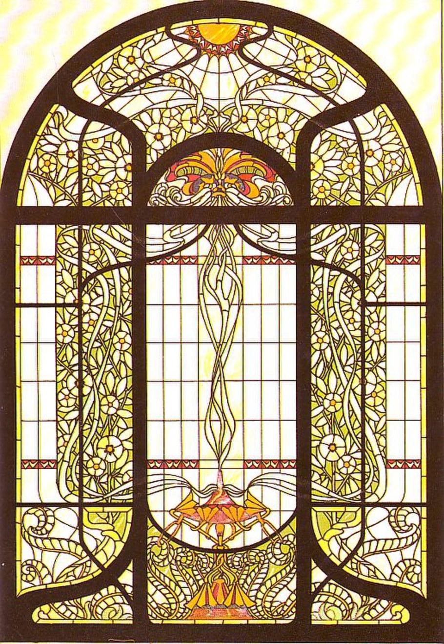 Витражи арт деко нуво пейзажи