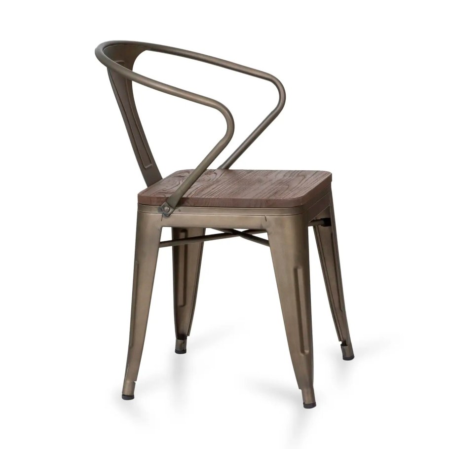 Стул Tolix Wood коричневый