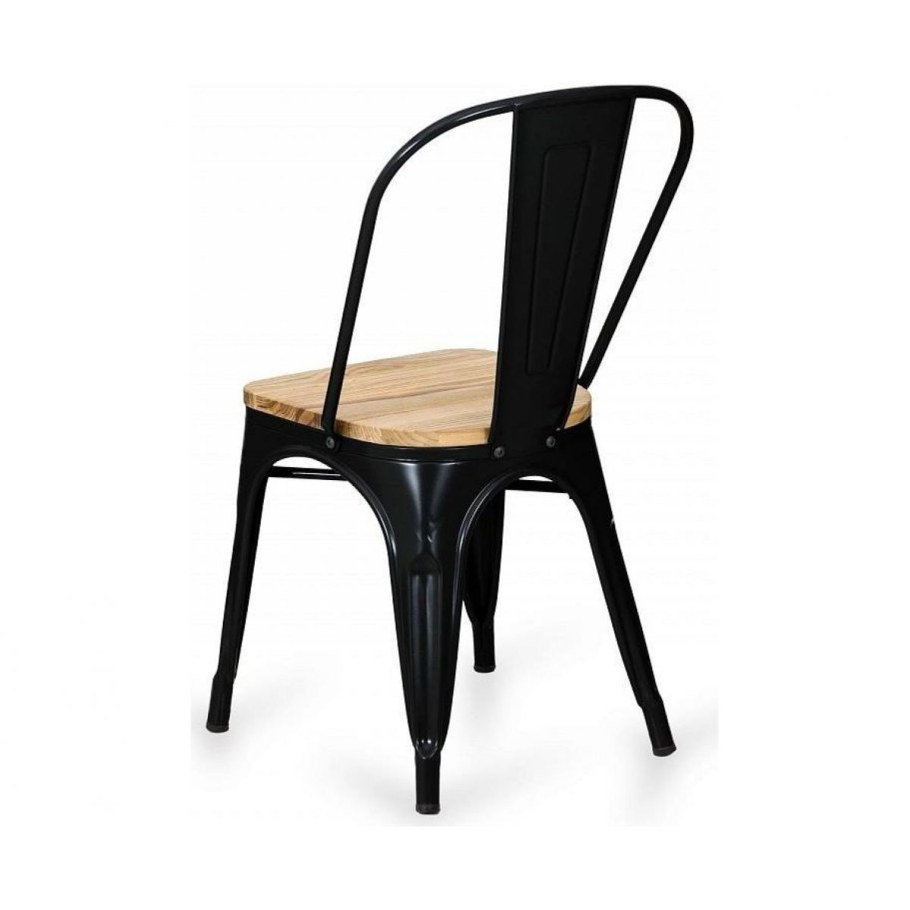 Стул nowy styl «изо». Каркас черный, обивка ткань коричневая с 24.