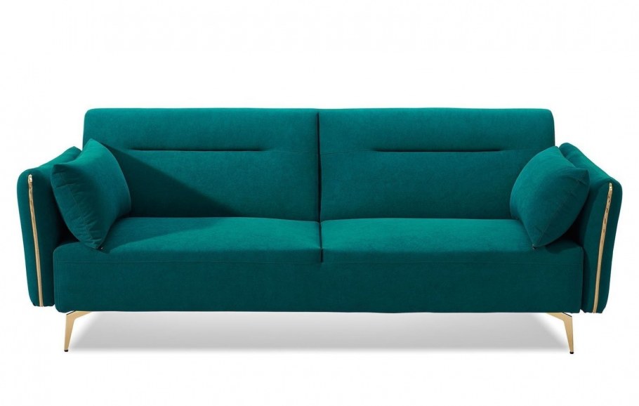 Диван-кровать Liverpool, темно-бирюзовый/золото