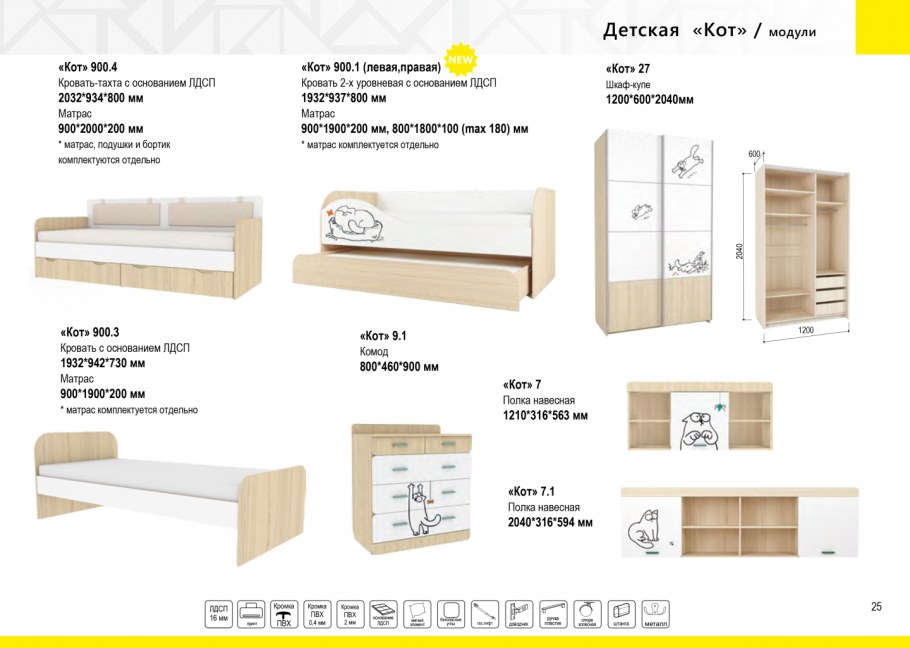 Аквилон модульная детская «кот»