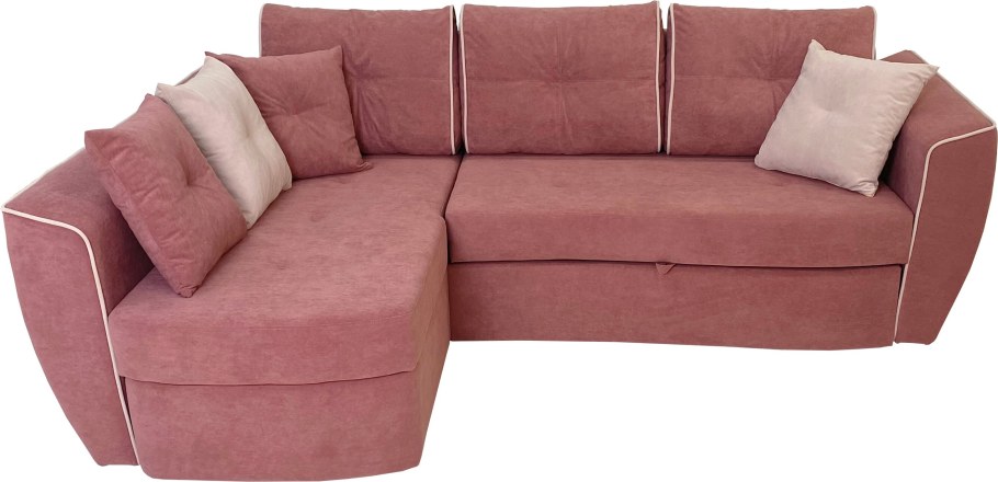 Диван угловой Аквилон десерт левый ППУ ультра шоколад/ ультра айвори