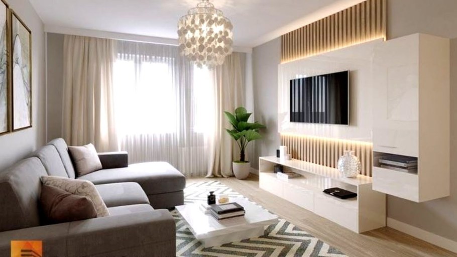 Светлая гостиная в современном стиле