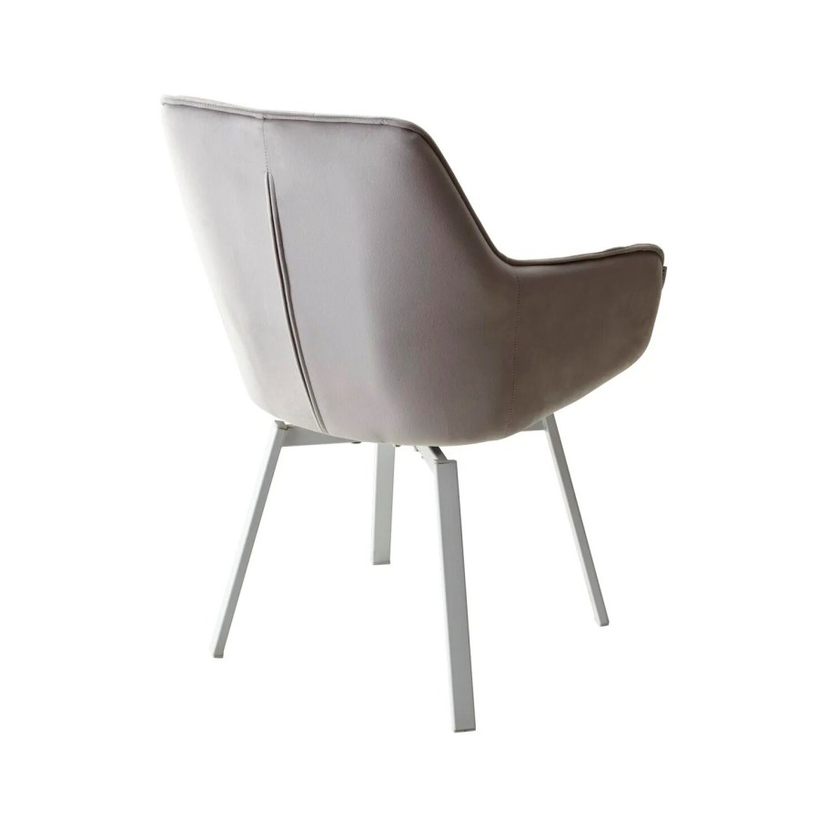 Стул Chic BLUVEL-03 светло-серый/ 1981-04 галечный/ белый каркас м-City