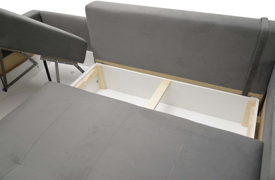 200-140 Угловой диван-кровать Каприо (левый) Middle Ultra grafit серый