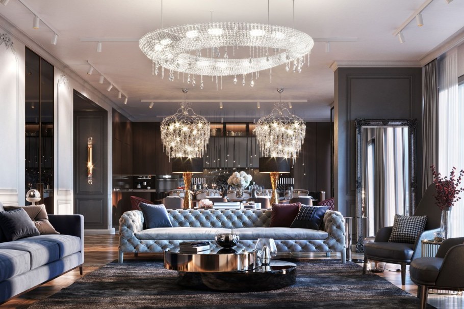 Гостиная в стиле лакшери