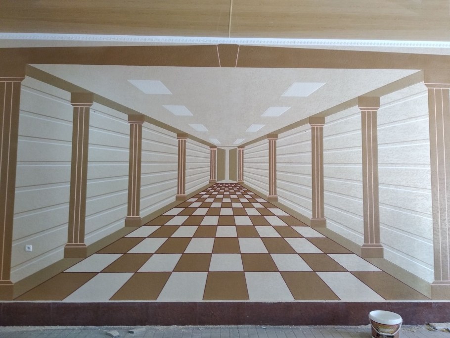 3д травертин для коридора