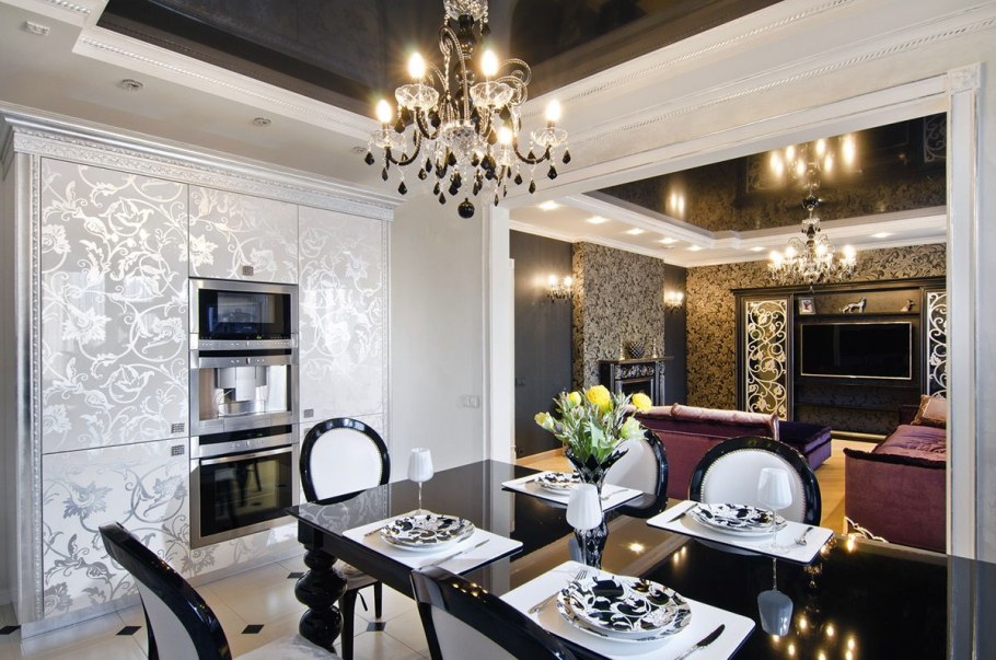 Кухня-гостиная в стиле арт деко