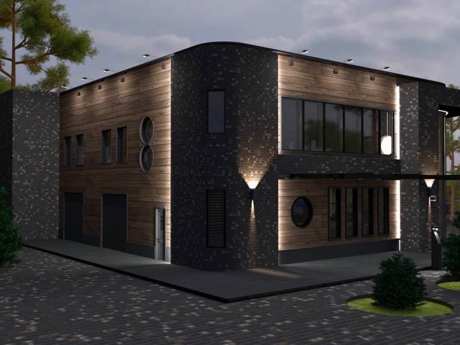 Фасад здания в стиле лофт