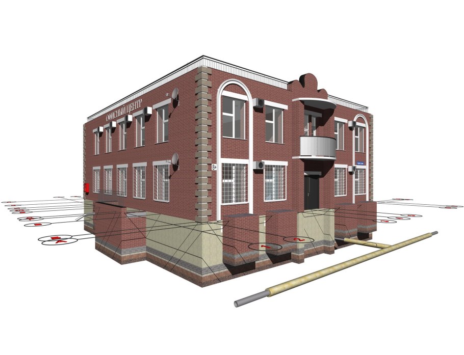 Двухэтажное административное здание проект