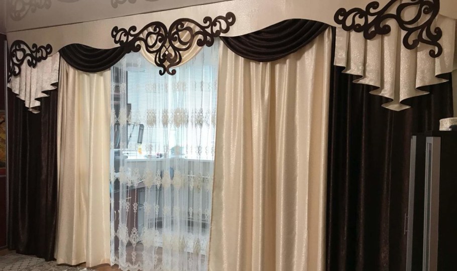 Шторы с ламбрекеном в зал