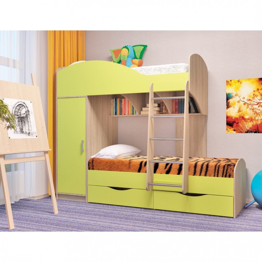 Двухъярусная кровать пирамида Лёсики