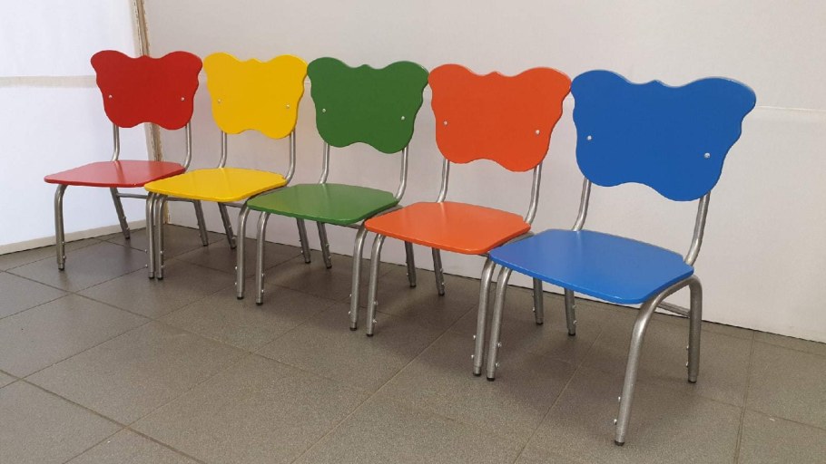 Стул на металлокаркасе, регулируемый, краска/краска (синий, 1-3гр.)