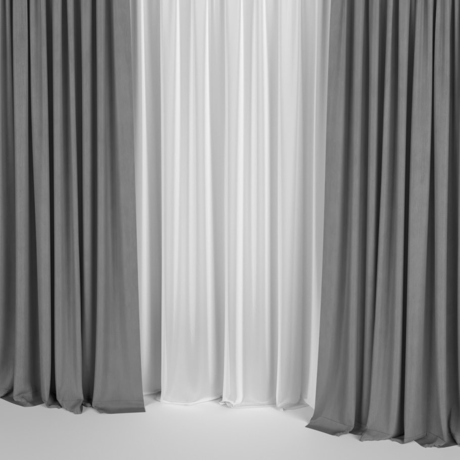 Серые атласные шторы