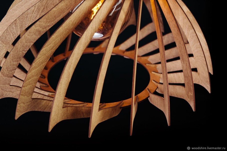 Деревянный абажур
