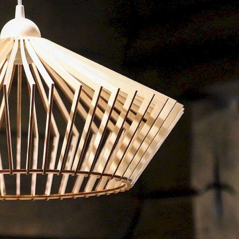 Деревянный абажур