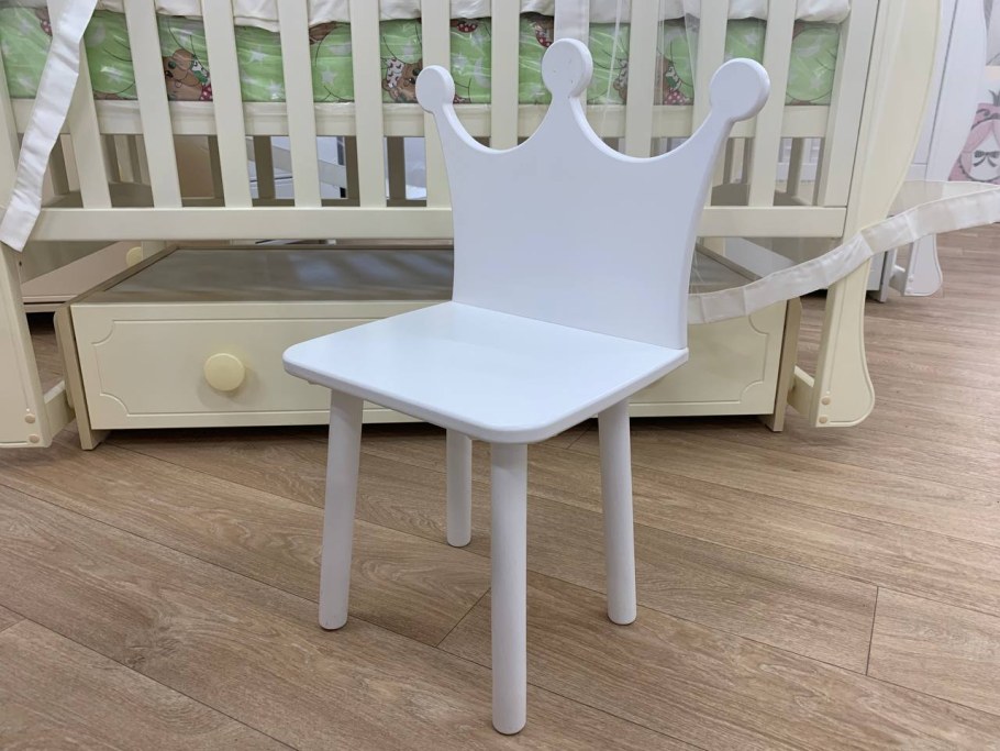 Стул детский корона белый