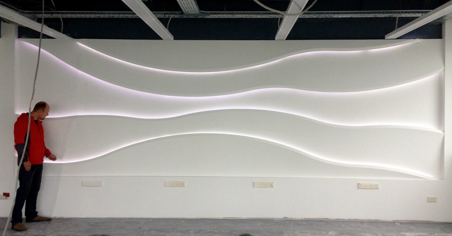 Гипсовая световая 3d панель Zaha Flow Curl