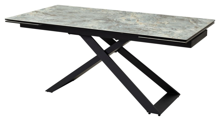 Стол Forio 160 Matt White Marble Sintered Stone/ Black