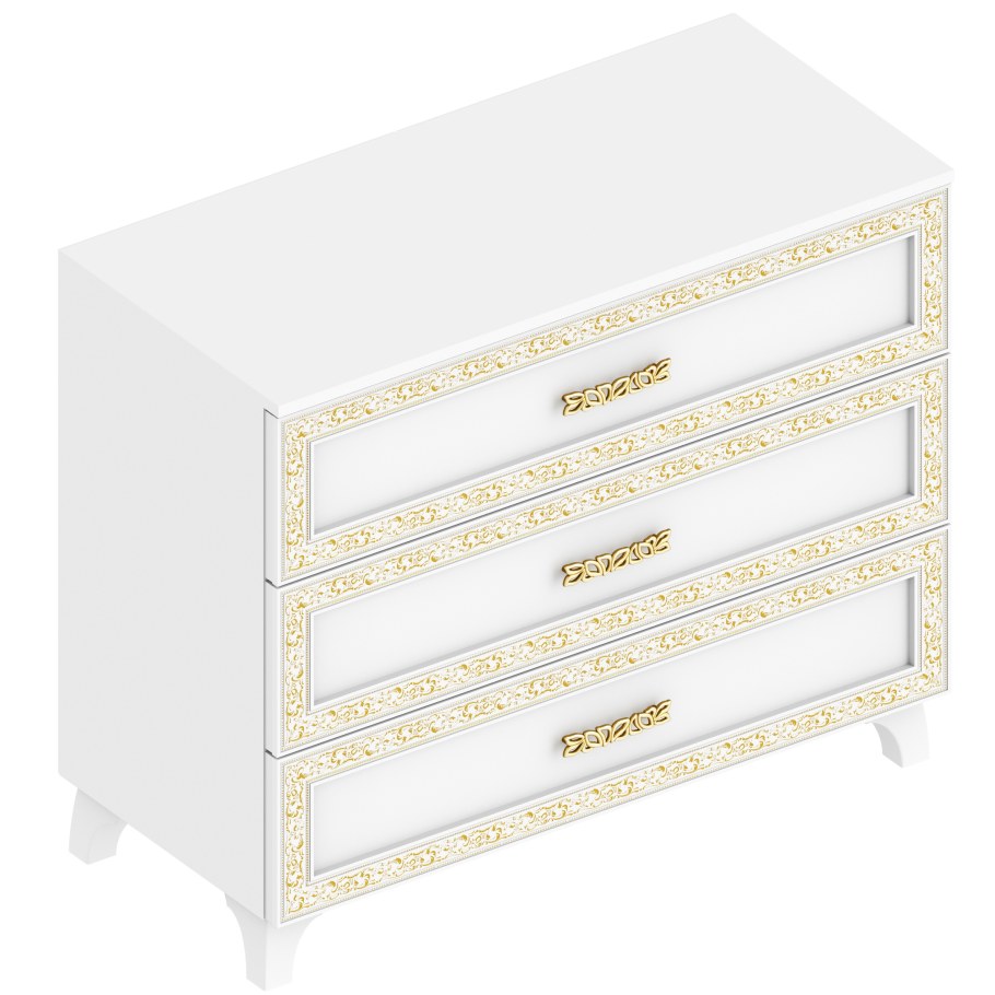 Клео комод-3s белый