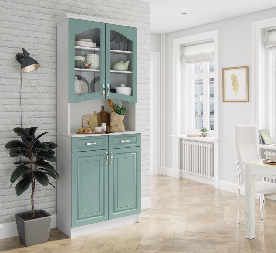 Буфет Прованс 08 клен бирюза