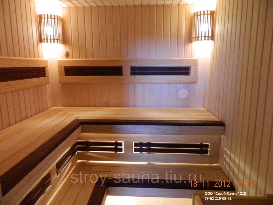 Полки в парилке из абаша