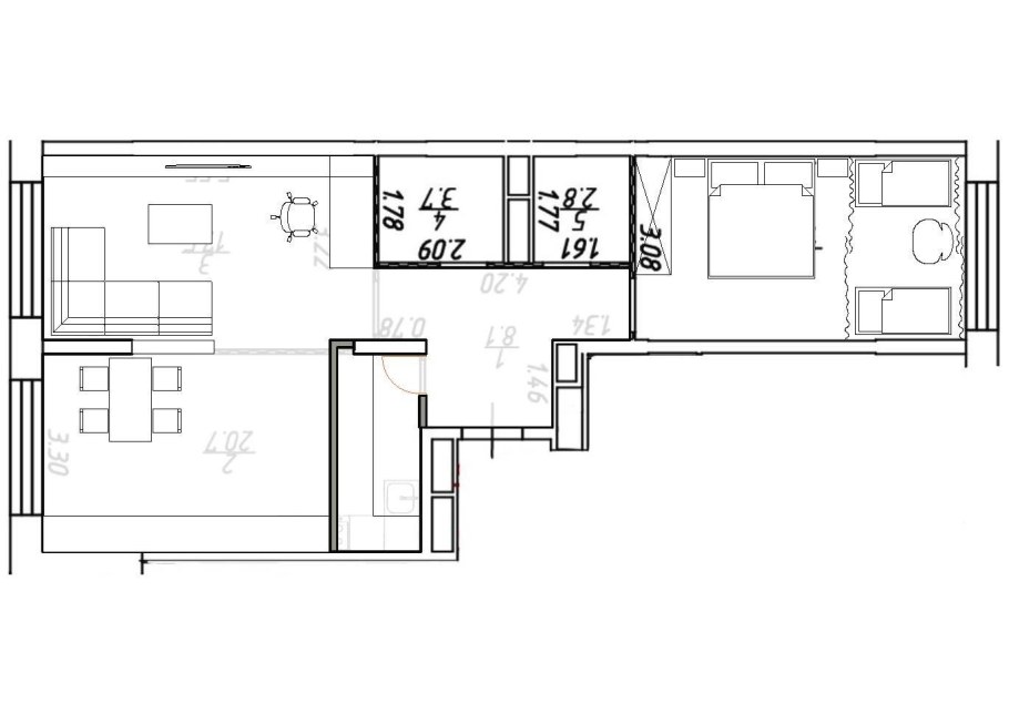 Трешка распашонка планировка