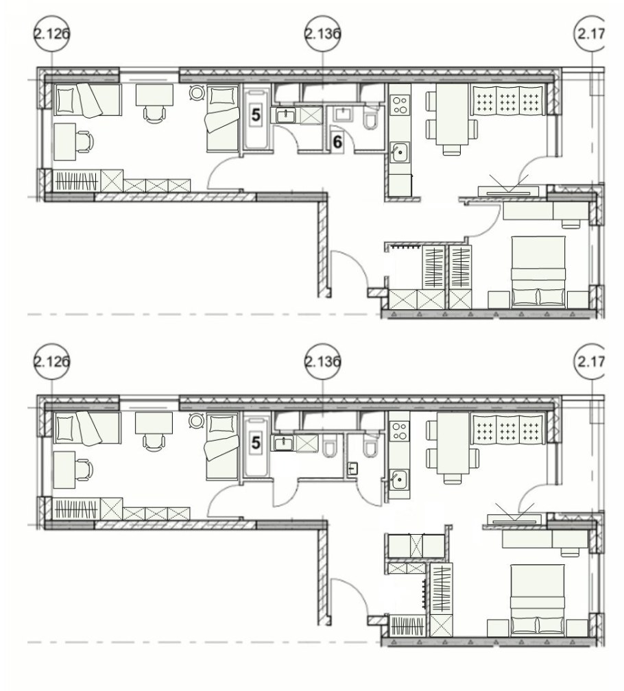 Планировка 2х комнатной квартиры распашонки