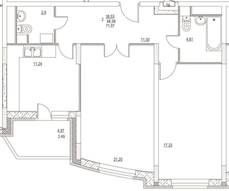 Двушка распашонка планировка