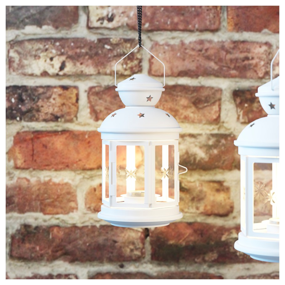 Фонарь для свечи ikea rotera белый 21 см