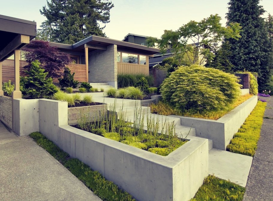 Террасирование бетонная подпорная стена