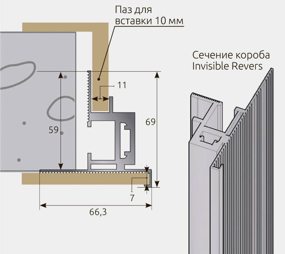 Короб Invisible profil Doors