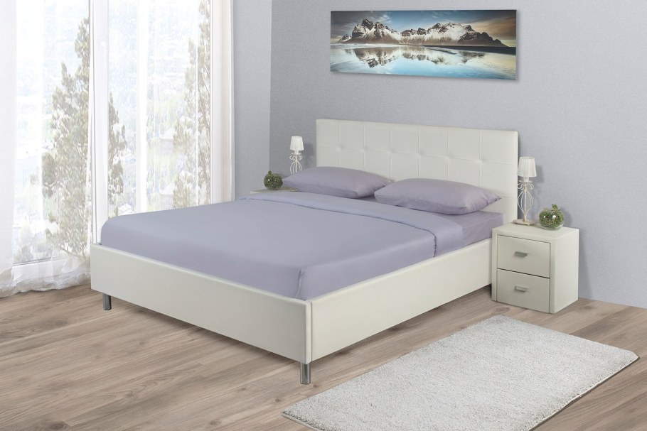 Белая кровать хофф