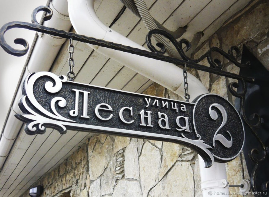 Кованые адресные таблички