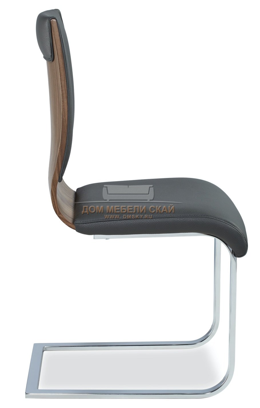 Стул Simona n, хром/орех/серый