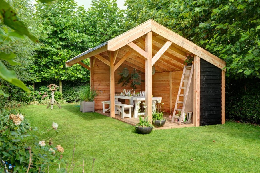 Беседка из дерева двускатная «Грин Вуд»